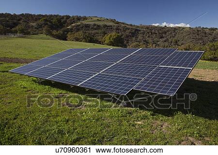 "Solar panels and green grass, Oak View, California, USA" View Large Photo Image Stock Image - "Solar panels and green grass, Oak View, California, USA". Fotosearch