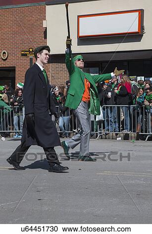 Stock Image - "St. Patrick's Day Parade, 2014, South Boston, Massachusetts, USA". Fotosearch