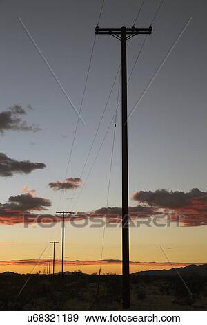 "Telephone polls at sunset, Interstate 10, near Palm Springs, California, USA" View Large Photo Image Stock Photo - "Telephone polls at sunset, Interstate 10, near Palm Springs, California, USA". Fotosearch