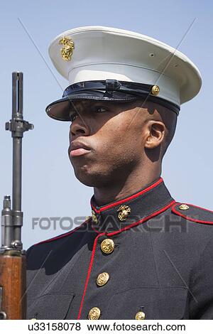"U. S. Marine at attention, Los Angeles National Cemetery Annual Memorial Event, May 26, 2014, California, USA" View Large Photo Image Stock Photo - "U. S. Marine at attention, Los Angeles National Cemetery Annual Memorial Event, May 26, 2014, California, USA". Fotosearch