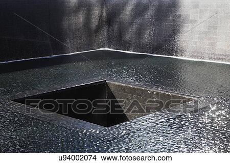 "Waterfall Footprint of WTC, National September 11 Memorial, New York City, New York, USA" View Large Photo Image Picture - "Waterfall Footprint of WTC, National September 11 Memorial, New York City, New York, USA". Fotosearch