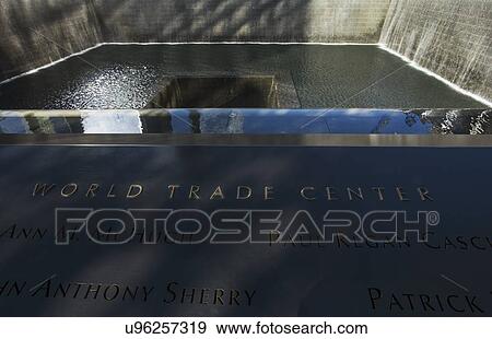 "Waterfall Footprint of WTC, National September 11 Memorial, New York City, New York, USA" View Large Photo Image Stock Photo - "Waterfall Footprint of WTC, National September 11 Memorial, New York City, New York, USA". Fotosearch
