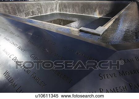 "Waterfall Footprint of WTC, National September 11 Memorial, New York City, New York, USA" View Large Photo Image Stock Photography - "Waterfall Footprint of WTC, National September 11 Memorial, New York City, New York, USA". Fotosearch