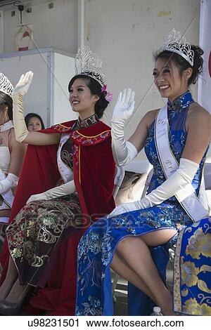 "Waving Princess at 115th Golden Dragon Parade, Chinese New Year, 2014, Year of the Horse, Los Angeles, California, USA" View Large Photo Image Stock Image - "Waving Princess at 115th Golden Dragon Parade, Chinese New Year, 2014, Year of the Horse, Los Angeles, California, USA". Fotosearch