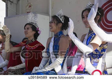 "Waving Princess at 115th Golden Dragon Parade, Chinese New Year, 2014, Year of the Horse, Los Angeles, California, USA" View Large Photo Image Stock Photo - "Waving Princess at 115th Golden Dragon Parade, Chinese New Year, 2014, Year of the Horse, Los Angeles, California, USA". Fotosearch