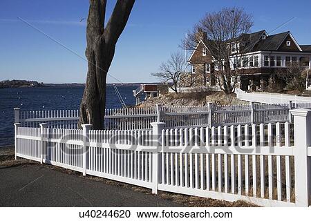 "White picket fence in scenic Marblehead, Massachusetts, USA" View Large Photo Image Stock Image - "White picket fence in scenic Marblehead, Massachusetts, USA". Fotosearch