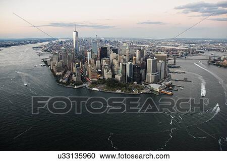 Aerial view of Lower Manhattan and One World Trade Center View Large Photo Image Stock Image - Aerial view of Lower Manhattan and One World Trade Center. Fotosearch
