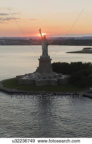 Aerial view of Statue of Liberty View Large Photo Image Stock Photo - Aerial view of Statue of Liberty . Fotosearch