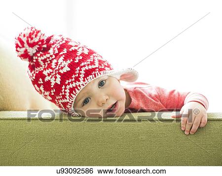 Baby boy (2-3) wearing knit hat View Large Photo Image Stock Photograph - Baby boy (2-3) wearing knit hat. Fotosearch