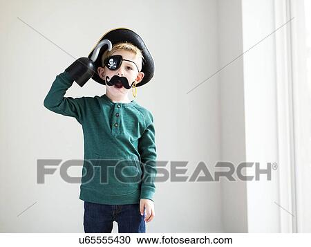 Boy (2-3) dressed up as pirate View Large Photo Image Stock Image - Boy (2-3) dressed up as pirate. Fotosearch