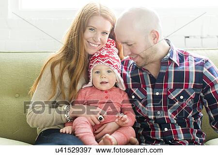 Stock Photo - Family with baby son (2-3). Fotosearch
