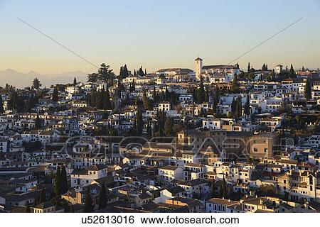 High angle view of old town on hill View Large Photo Image Stock Photograph - High angle view of old town on hill. Fotosearch