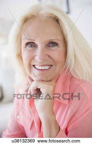 Portrait of blond senior woman View Large Photo Image Stock Photo - Portrait of blond senior woman. Fotosearch