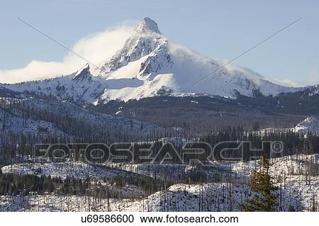 Scenic view of snowcapped mountain View Large Photo Image Stock Image - Scenic view of snowcapped mountain. Fotosearch