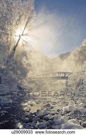 Scenic view of stream in winter View Large Photo Image Stock Image - Scenic view of stream in winter. Fotosearch