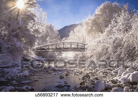 Scenic view of stream in winter View Large Photo Image Stock Photo - Scenic view of stream in winter. Fotosearch