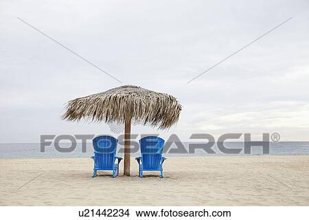 View of deckchairs on beach View Large Photo Image Picture - View of deckchairs on beach. Fotosearch