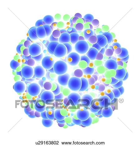Drawing - "Abstract molecule, artwork". Fotosearch
