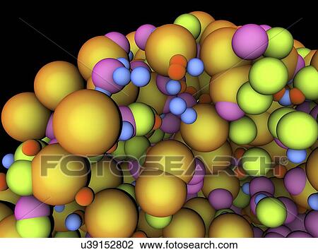 Drawing - "Abstract molecule, artwork". Fotosearch