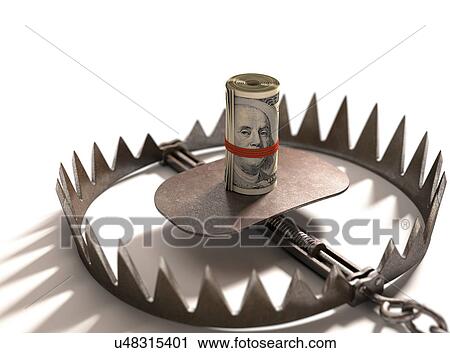 "Animal trap with bank notes, illustration" View Large Illustration Clip Art - "Animal trap with bank notes, illustration". Fotosearch