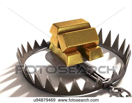 "Animal trap with gold bars, illustration" View Large Illustration Stock Illustration - "Animal trap with gold bars, illustration". Fotosearch