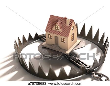 Drawing - "Animal trap with house, illustration". Fotosearch