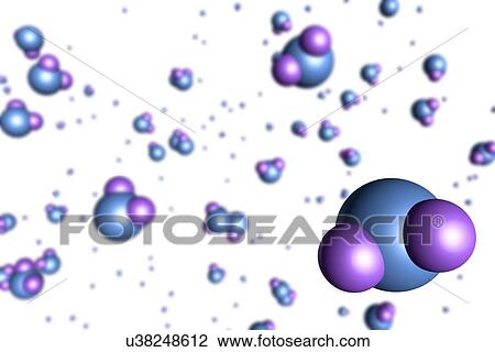 Drawing - Artwork of water molecules. Fotosearch