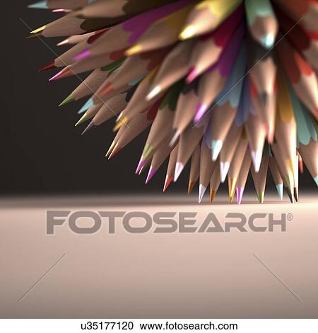 Clipart - "Colouring pencils, illustration". Fotosearch