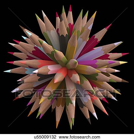 Drawing - "Colouring pencils, illustration". Fotosearch