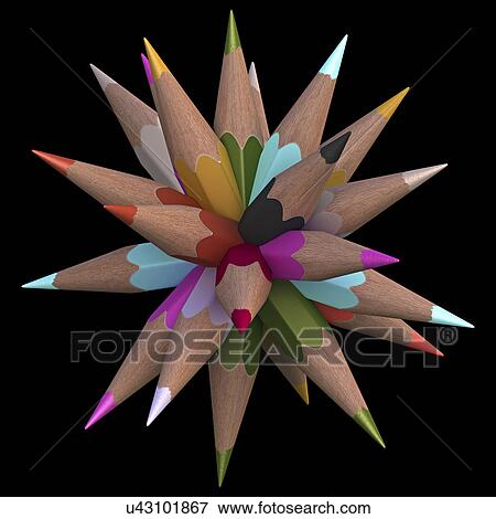 Stock Illustration - "Colouring pencils, illustration". Fotosearch