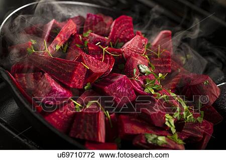 Stock Image - Diced beetroot. Fotosearch