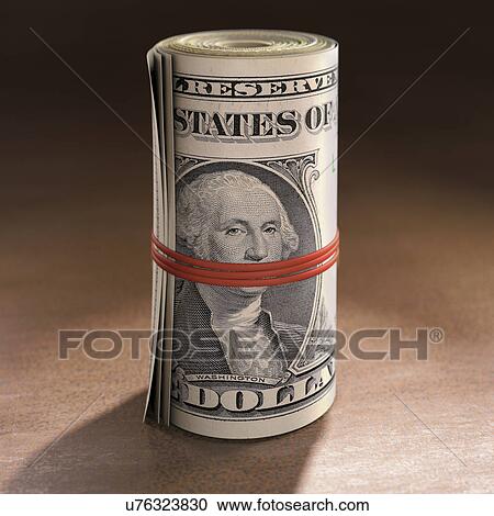 "Dollar bills rolled up, illustration" View Large Illustration Clipart - "Dollar bills rolled up, illustration". Fotosearch
