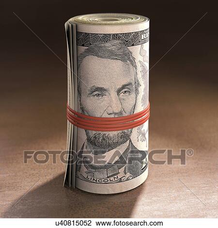 "Dollar bills rolled up, illustration" View Large Illustration Drawing - "Dollar bills rolled up, illustration". Fotosearch