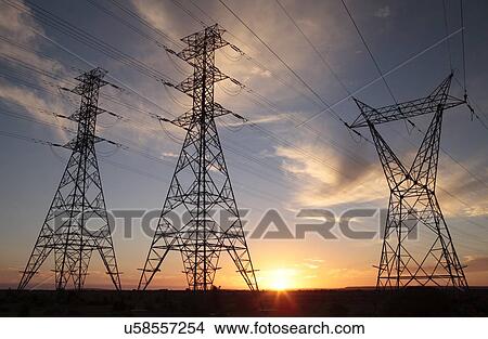Electricity pylons View Large Photo Image Picture - Electricity pylons. Fotosearch