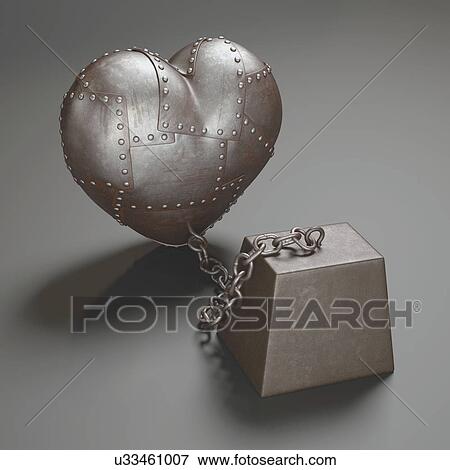 "Metal heart and weight, illustration" View Large Illustration Stock Illustration - "Metal heart and weight, illustration". Fotosearch
