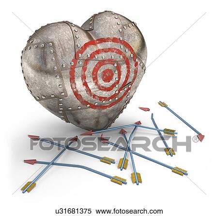 "Metal heart target, illustration" View Large Illustration Stock Illustration - "Metal heart target, illustration". Fotosearch