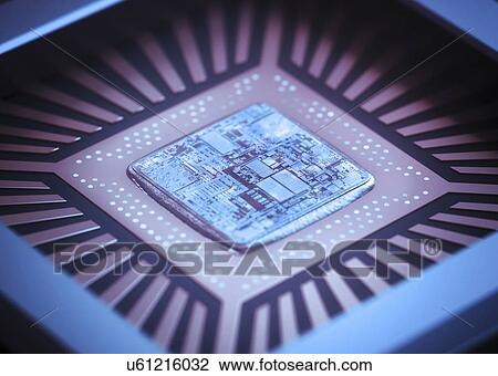 "Microchip, illustration" View Large Illustration Drawing - "Microchip, illustration". Fotosearch