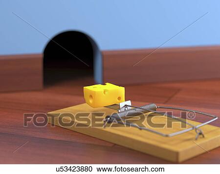 "Mouse trap on the floor, illustration" View Large Illustration Clipart - "Mouse trap on the floor, illustration". Fotosearch