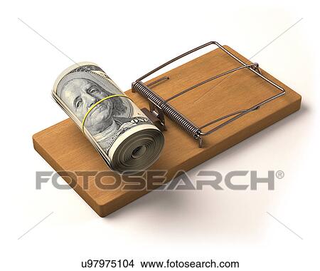 "Mouse trap with bank notes, illustration" View Large Illustration Stock Illustration - "Mouse trap with bank notes, illustration". Fotosearch