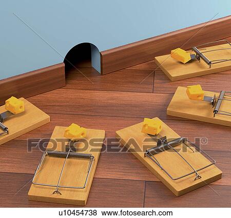 "Mouse traps on the floor, illustration" View Large Illustration Stock Illustration - "Mouse traps on the floor, illustration". Fotosearch