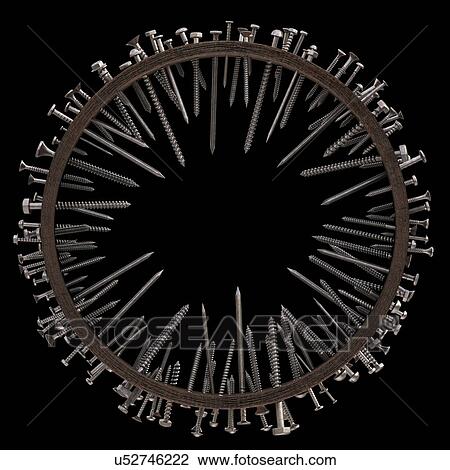 Drawing - "Nails and screws, illustration". Fotosearch