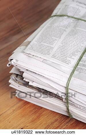 Stock Image - Pile of newspapers. Fotosearch
