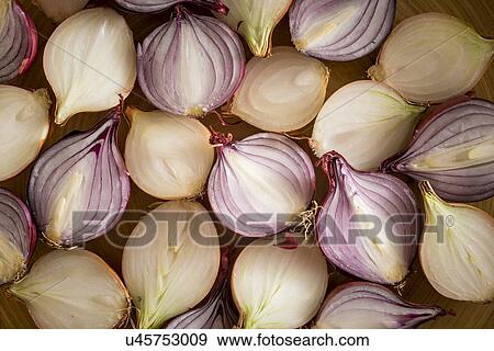 Stock Photo - Red and brown onions. Fotosearch