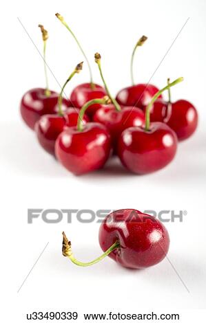 "Red cherries, studio shot" View Large Photo Image Stock Photo - "Red cherries, studio shot". Fotosearch