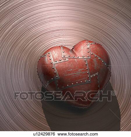 "Red metal heart, illustration" View Large Illustration Stock Illustration - "Red metal heart, illustration". Fotosearch