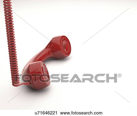 "Red telephone handset, illustration" View Large Illustration Clip Art - "Red telephone handset, illustration". Fotosearch