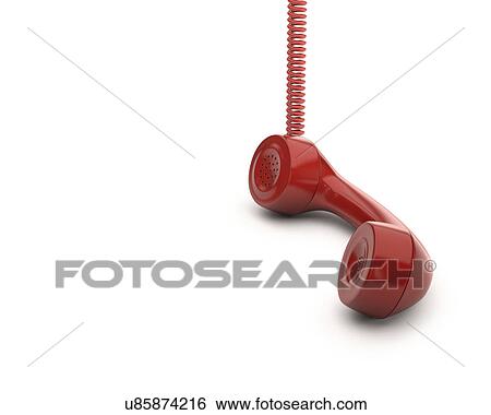 "Red telephone handset, illustration" View Large Illustration Stock Illustration - "Red telephone handset, illustration". Fotosearch