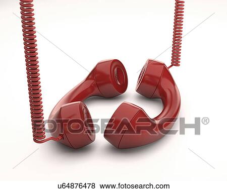 Stock Illustration - "Red telephone handsets, illustration". Fotosearch