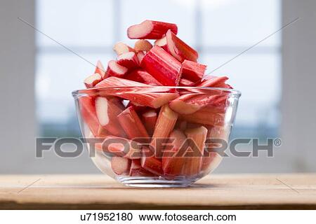 Rhubarb in bowl View Large Photo Image Stock Image - Rhubarb in bowl. Fotosearch