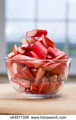 Rhubarb in bowl View Large Photo Image Stock Photo - Rhubarb in bowl. Fotosearch